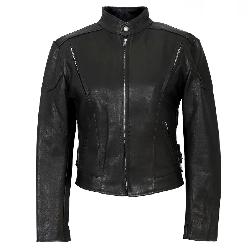 Sales For Clothes Hot Leathers JKL5001 USA Made Ladies Vented Black Leather Jacket Sales For Clothes Hot Leathers JKL5001 USA Made Ladies Vented Black Leather Jacket