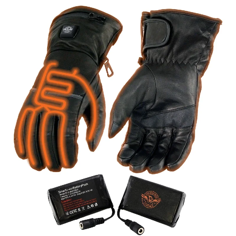 Exclusive Online Sale Milwaukee Leather MG7713SET Women's Heated Black Leather Winter Gloves w/ Battery Pack-Wire Harness and i-Touch Exclusive Online Sale Milwaukee Leather MG7713SET Women's Heated Black Leather Winter Gloves w/ Battery Pack-Wire Harness and i-Touch