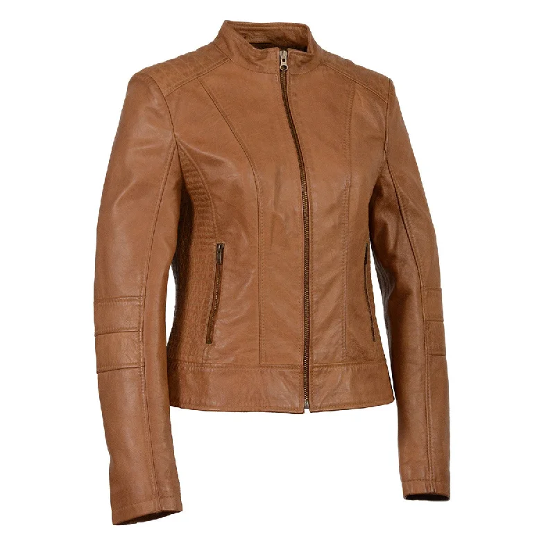 Women's Clothing For Work Milwaukee Leather SFL2860 Women's Saddle Zip Front Stand Up Collar Leather Jacket Women's Clothing For Work Milwaukee Leather SFL2860 Women's Saddle Zip Front Stand Up Collar Leather Jacket