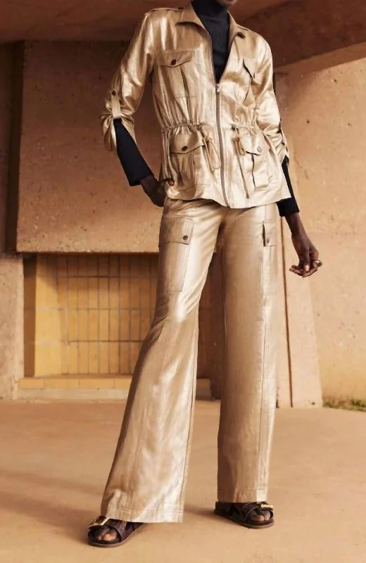 Women's Plus-Size Attire Bouyant Jacket In Gold