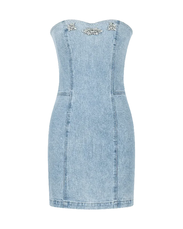 Women's Evening Apparel Generation Love Idara Crystal Denim Dress