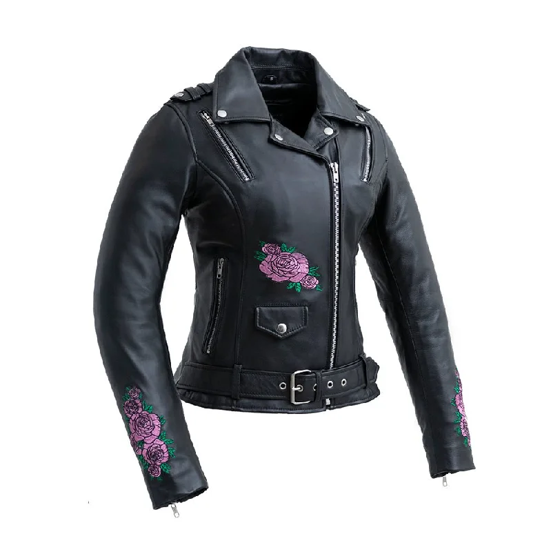 Stylish Outerwear Clothes For Women Bloom - Women's Motorcycle Leather Jacket
