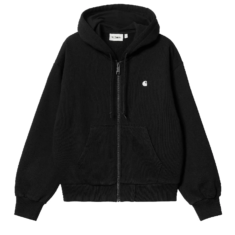 Stylish Women's Outfit Carhartt WIP Womens Hooded Casey Jacket Black / Silver