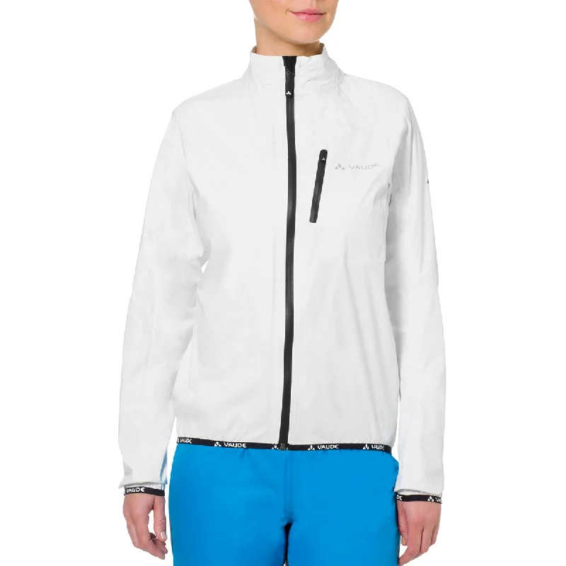 Women's Comfortable Clothes For Weekends Vaude Women's Drop Biking Rain Jacket III - White Women's Comfortable Clothes For Weekends Vaude Women's Drop Biking Rain Jacket III - White