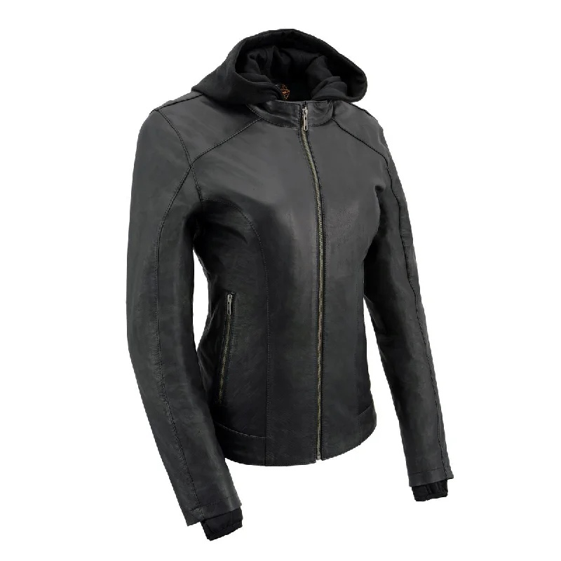 Women Apparel Milwaukee Leather MLL2546 Women's Purple Winged ‘Scuba’ Leather Jacket with Hoodie Women Apparel Milwaukee Leather MLL2546 Women's Purple Winged ‘Scuba’ Leather Jacket with Hoodie
