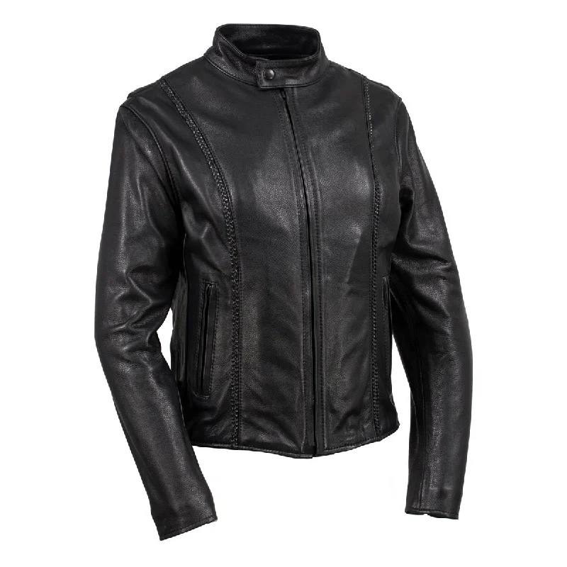 Women's Fashion Clothing Hot Leathers JKL5002 USA Made Women's 'Pristine' Black Premium Motorcycle Leather Jacket Women's Fashion Clothing Hot Leathers JKL5002 USA Made Women's 'Pristine' Black Premium Motorcycle Leather Jacket