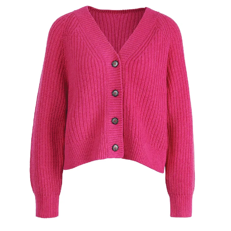 Women's Loungewear Clothes Barbour Womens Bracken Cardigan Pink Dahlia