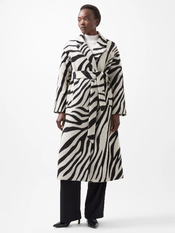 Extreme Clearance Deals Grace Zebra Belted Coat