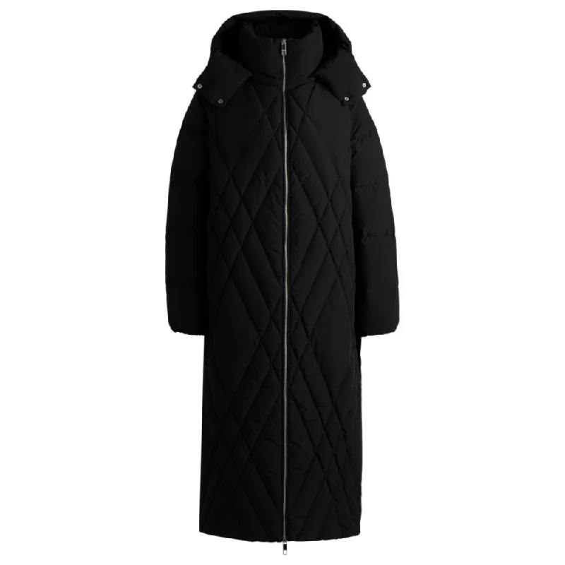 Stylish Outerwear Clothes For Women Quilted down coat with adjustable hood