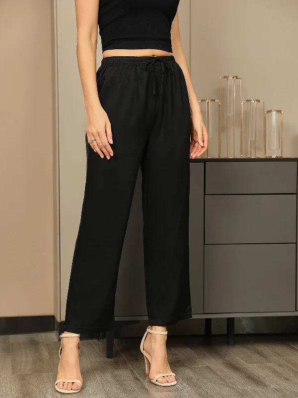 Feminine Dresses for Women in Bold Prints Silk Casual Ruched Drawstring Womens Pants