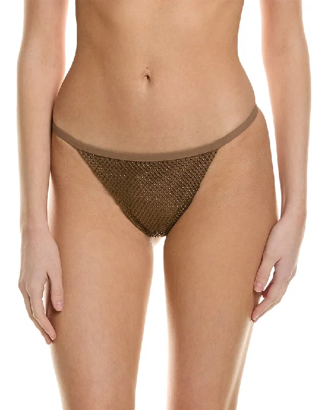 Women's Functional Outdoor Garments SIMKHAI Adalia Moxie Crystal Mesh String Bikini Bottom