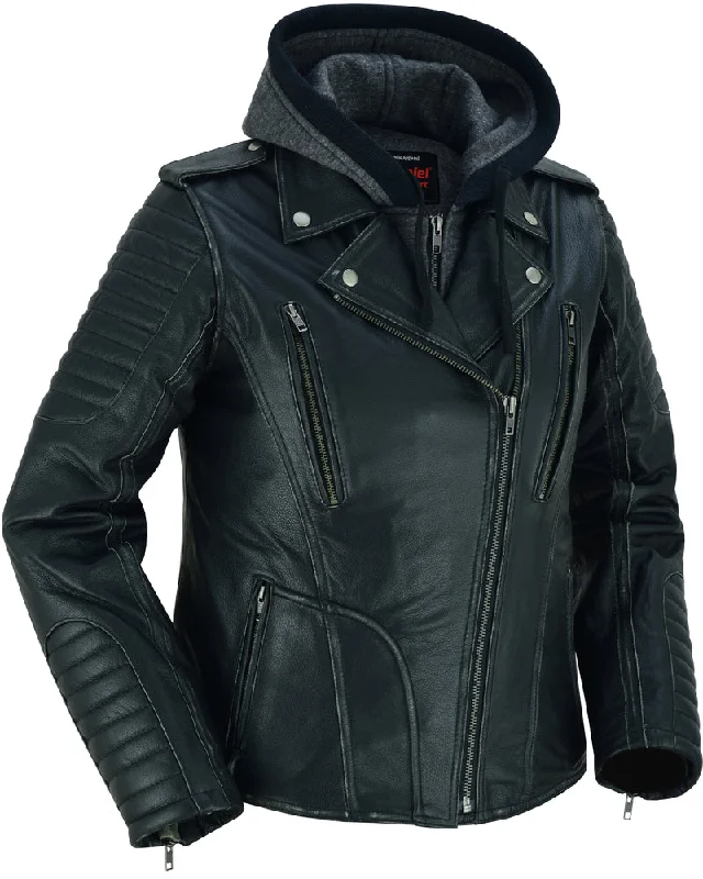 Women's Clothes For Outdoor Events DS877 Women's M/C Jacket with Rub-Off Finish