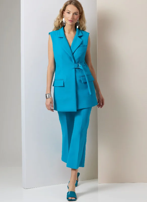 Women's Trendy Casual Clothes Vogue Waistcoat & Trousers V2036