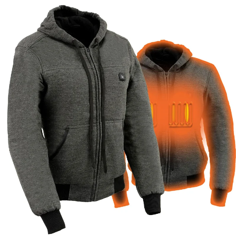 Women's High-Fashion Apparel Nexgen Heat NXL2713SET Women 'Heated' Front Zipper Grey Hoodie Jacket for Outdoor Activities w/ Battery Pack Women's High-Fashion Apparel Nexgen Heat NXL2713SET Women 'Heated' Front Zipper Grey Hoodie Jacket for Outdoor Activities w/ Battery Pack