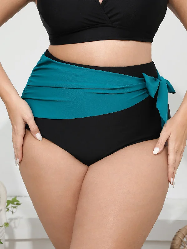 Women's Clothing Online Sale Two Tone Knot Side Bikini Bottom