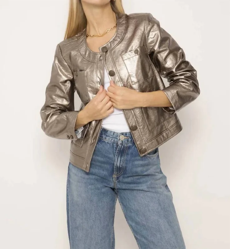 Women's Elegant Clothes Arden Vegan Lady Jacket In Silver