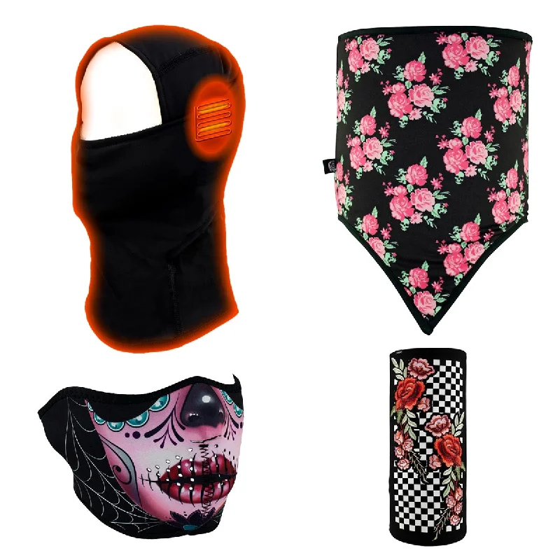 Women's Clothing For Outdoor Events Gift Box 3 Ladies MP7922FMSET Black 'Heated' Balaclava and ZanHead Gear Products Women's Clothing For Outdoor Events Gift Box 3 Ladies MP7922FMSET Black 'Heated' Balaclava and ZanHead Gear Products