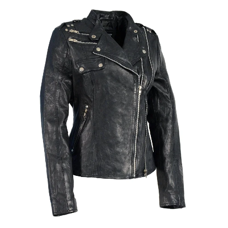 Women's Workout Clothing Milwaukee Leather Women's Black Leather Motorcycle Style Fashion Jacket with Asymmetrical Zipper SFL2845 Women's Workout Clothing Milwaukee Leather Women's Black Leather Motorcycle Style Fashion Jacket with Asymmetrical Zipper SFL2845