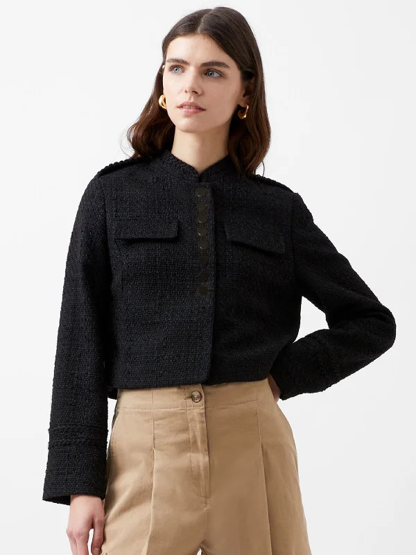 Trendy Online Boutiques Felice Tweed Military Jacket