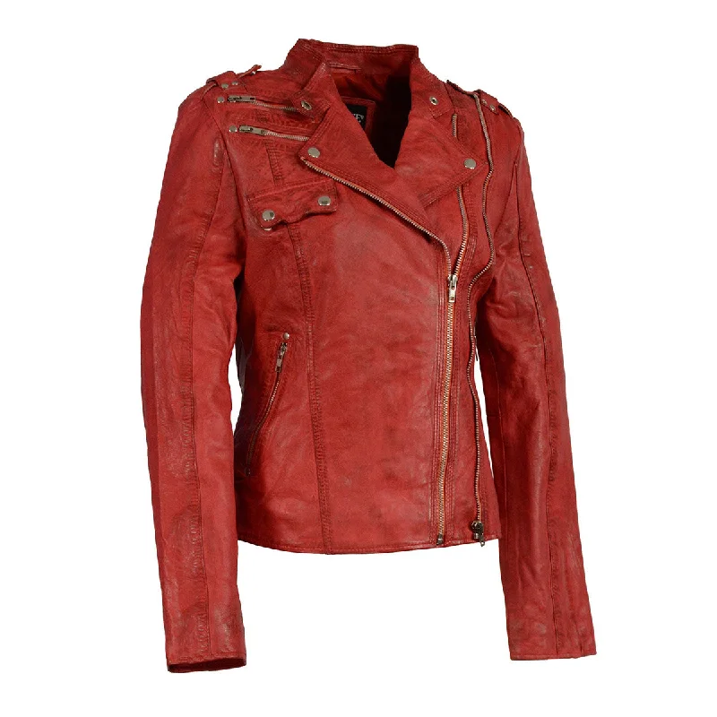 Women's Office Clothing Milwaukee Leather Women's Distressed Red Vegan Leather Motorcycle Style Fashion Jacket SFL2845 Women's Office Clothing Milwaukee Leather Women's Distressed Red Vegan Leather Motorcycle Style Fashion Jacket SFL2845