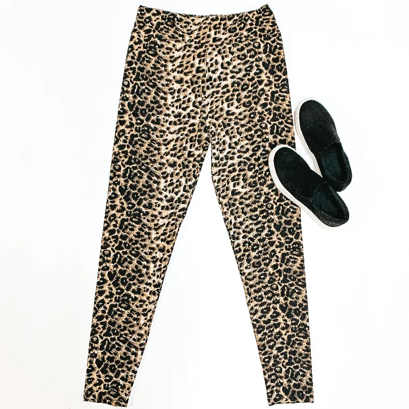 Women's Seasonal Clothes Plus Sizes | Quick Fix Wide Band Leopard Print Leggings