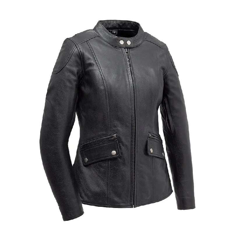 Women's Sports Apparel Jewel - Women's Motorcycle Leather Jacket