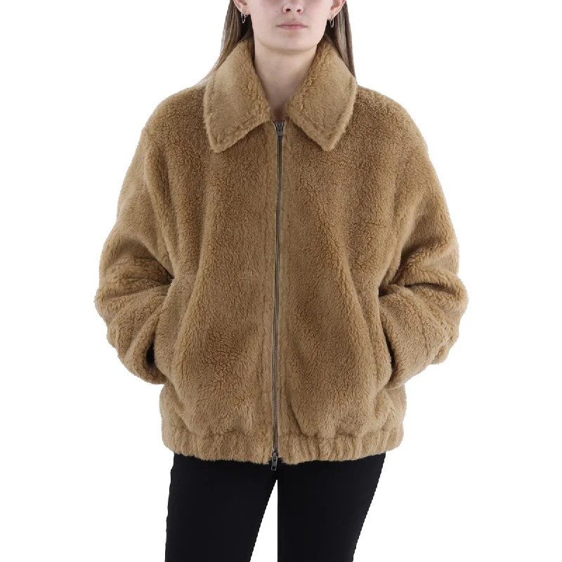 Women's Stylish Professional Apparel Womens Bomber Cold Weather Faux Fur Coat