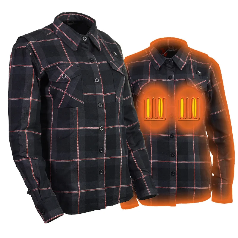 Affordable Trendy Clothes For Women NexGen Heat Women’s NXL2602SET Bonnie Black - Grey Heated Flannel Sleeve Shirt for Outdoor Activities w/Battery Affordable Trendy Clothes For Women NexGen Heat Women’s NXL2602SET Bonnie Black - Grey Heated Flannel Sleeve Shirt for Outdoor Activities w/Battery