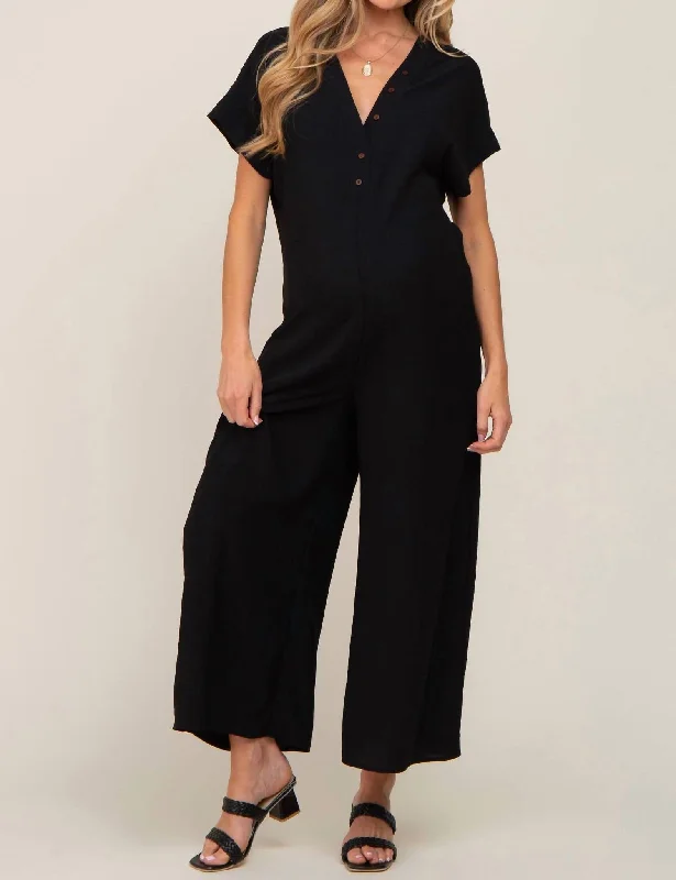 Women's Professional Outfit Wide Leg Jumper In Black