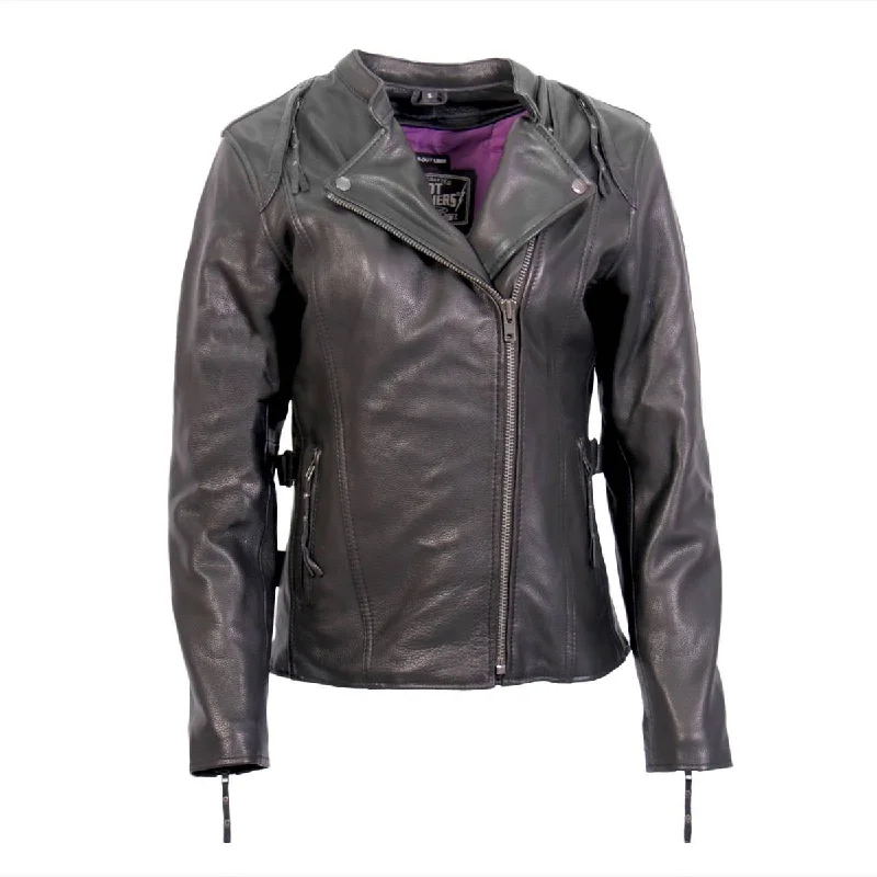 Summer Sale Hot Leathers JKL1032 Ladies Black Leather Jacket with Vented Side Snaps Summer Sale Hot Leathers JKL1032 Ladies Black Leather Jacket with Vented Side Snaps