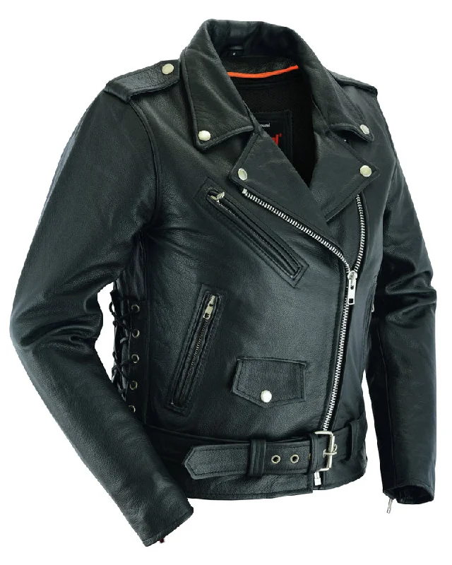 Clothes Woman DS831 Women's Classic Side Lace Police Style M/C Jacket