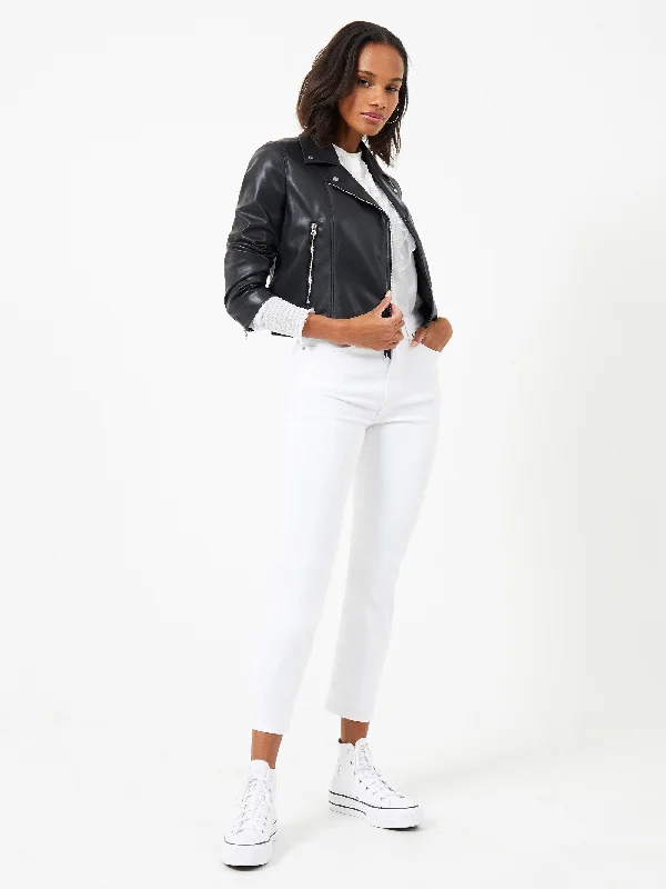 Trendy Women's Fashion Etta PU Faux Leather Biker Jacket