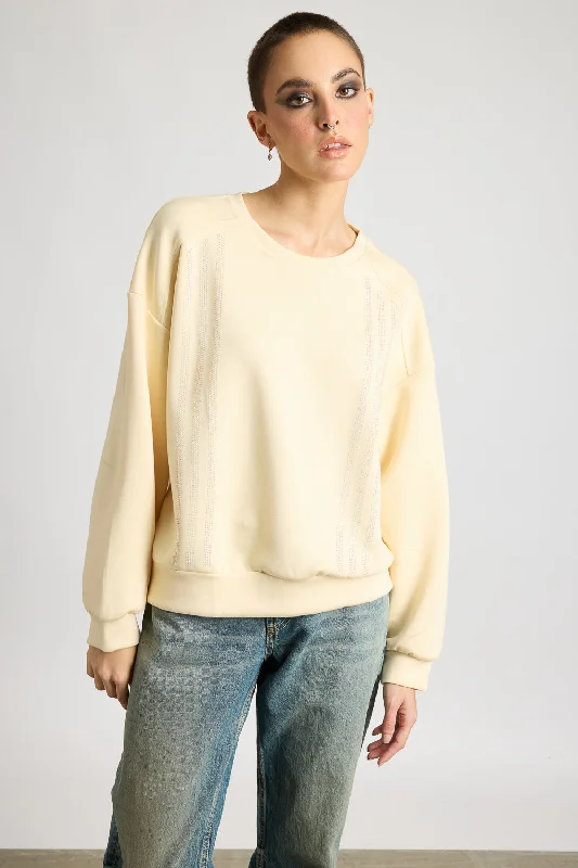 Women's Sporty Clothes Beige Long Sleeve Sweatshirt