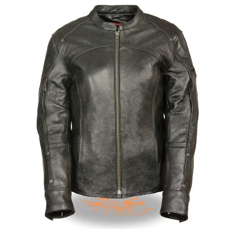 Women's Comfortable Clothes For Weekends Milwaukee Leather SH1924 Women's Black 3/4 Length Vented Leather Jacket Women's Comfortable Clothes For Weekends Milwaukee Leather SH1924 Women's Black 3/4 Length Vented Leather Jacket