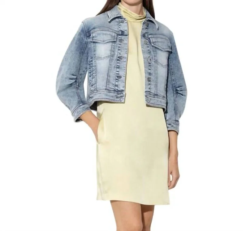 Affordable Women's Attire Cropped Denim Jacket In Bleach White