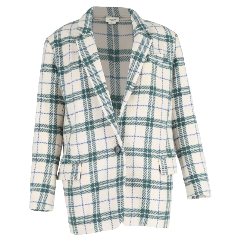 Women's Stylish Vacation Attire Isabel Marant Étoile Checked Blazer in Multicolor Wool