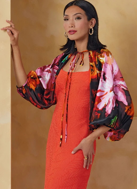 Women's Holiday Attire Vogue Bolero Sleeves V2079