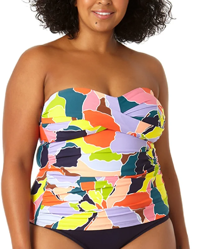Comfortable Outfit For Women Anne Cole Twist Front Shirred Bandeaukini