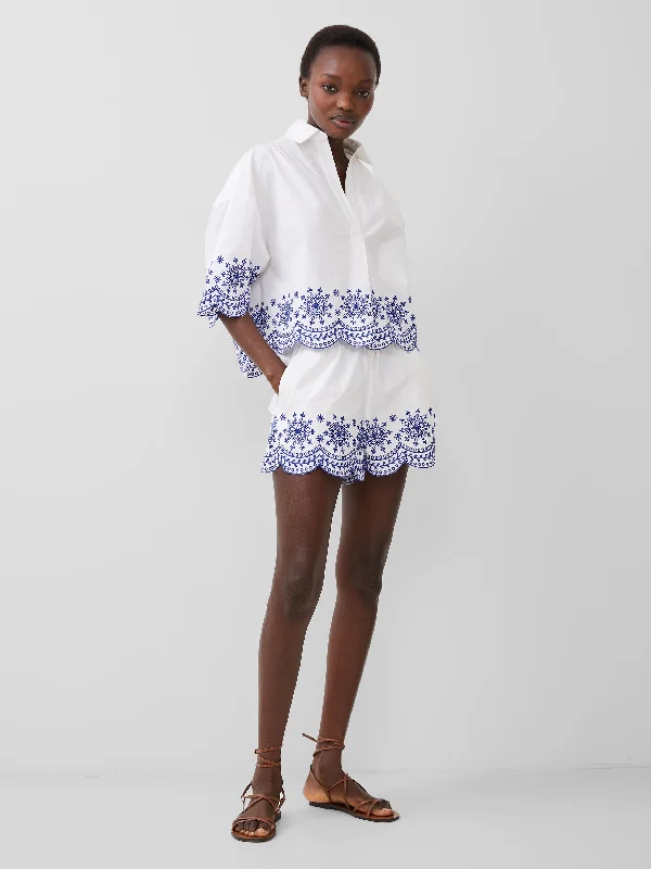 Sustainable Women's Apparel Alissa Cotton Embroidered Shorts