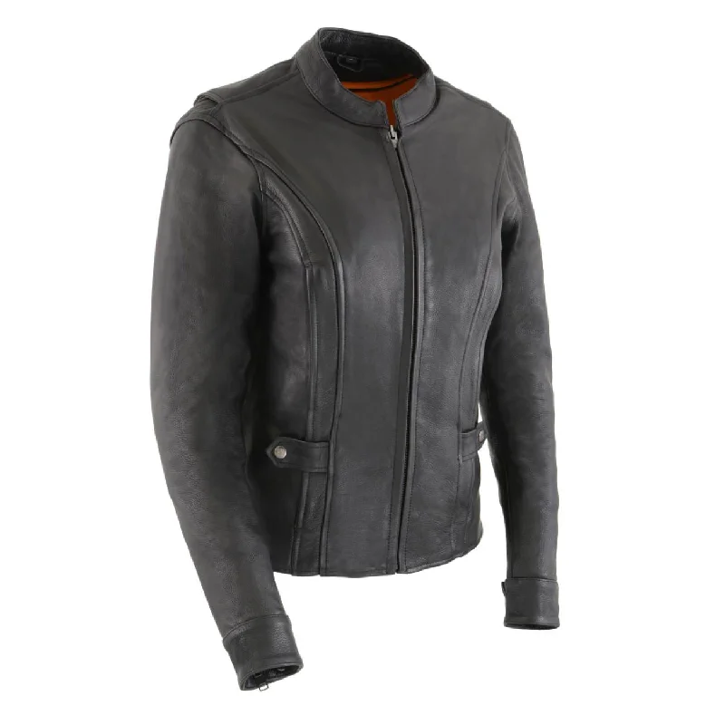 Clothes Women Milwaukee Leather MLL2530 Women's Vented Black Leather Scooter Jacket Clothes Women Milwaukee Leather MLL2530 Women's Vented Black Leather Scooter Jacket