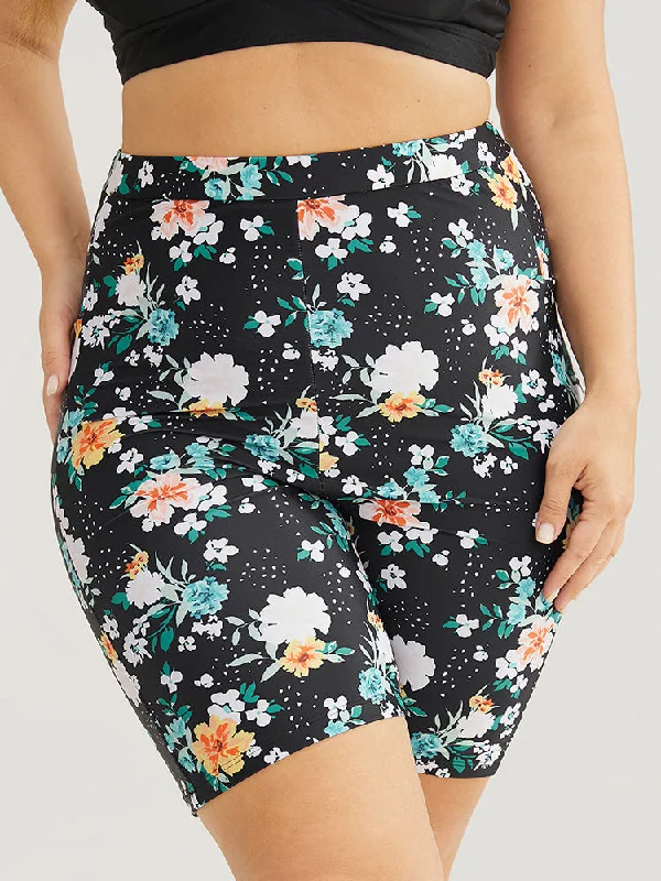 Women's Holiday Clothes High Waist Pocket Side Swim Shorts