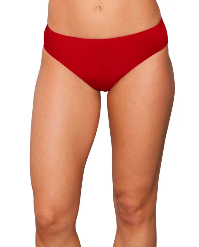 Modern Women's Attire Women's Hipster Swim Bottom In Red