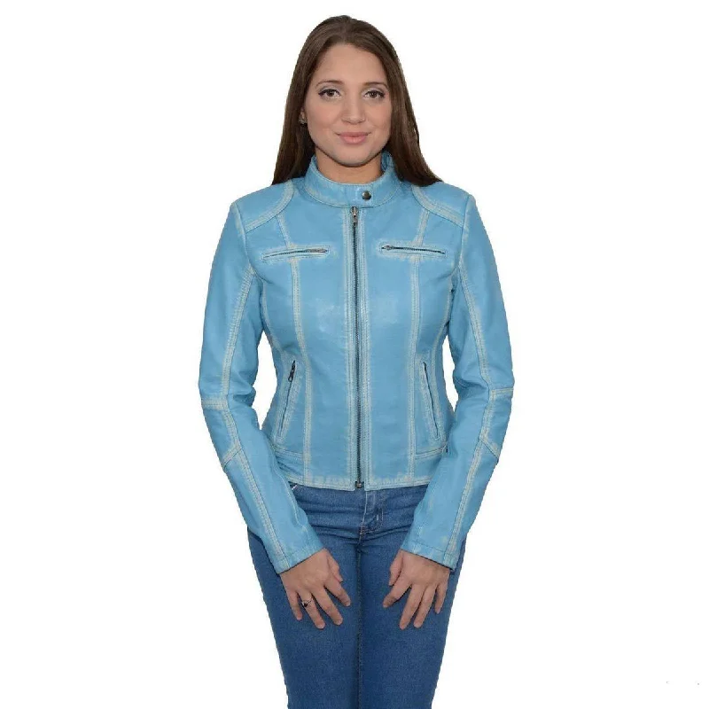 Women Wear Online Milwaukee Leather SFL2830 Women's Aqua Scuba Style Sheepskin Fashion Leather Jacket Women Wear Online Milwaukee Leather SFL2830 Women's Aqua Scuba Style Sheepskin Fashion Leather Jacket