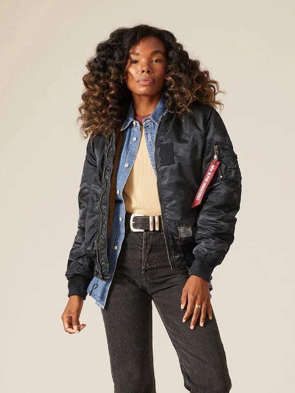 Women's Work Apparel MA-1 HOODED BATTLEWASH BOMBER JACKET