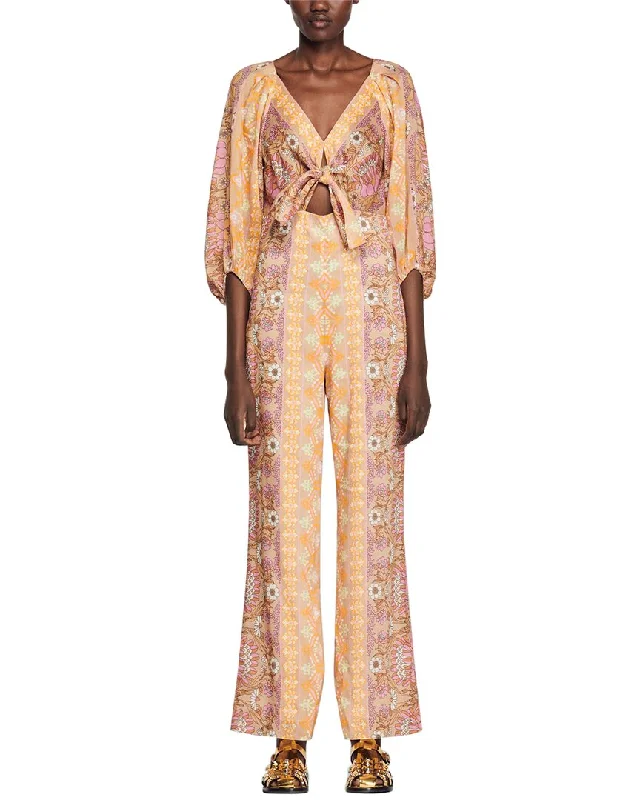 Women's Seasonal Garments Sandro Dieppe Linen-Blend Jumpsuit