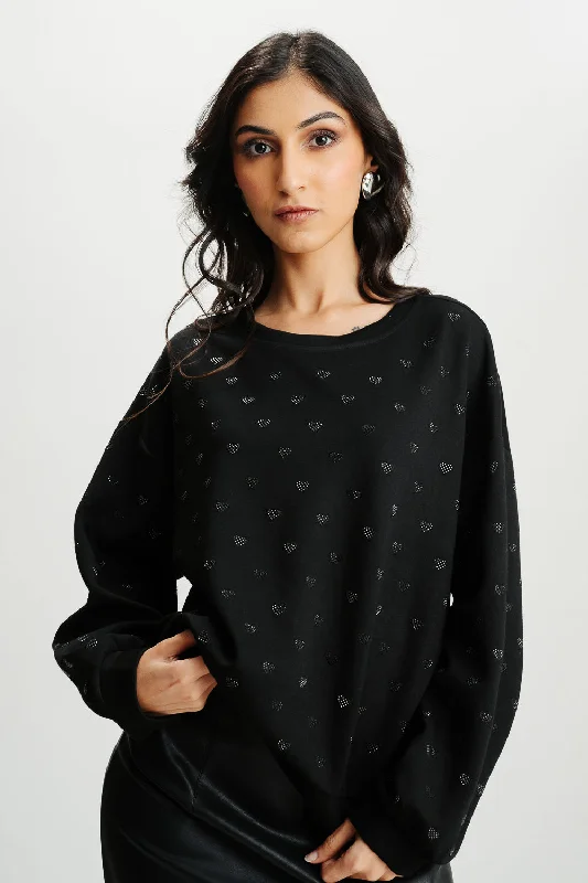 Women's Resort Apparel Devil Wears Cupid Black Sweatshirt