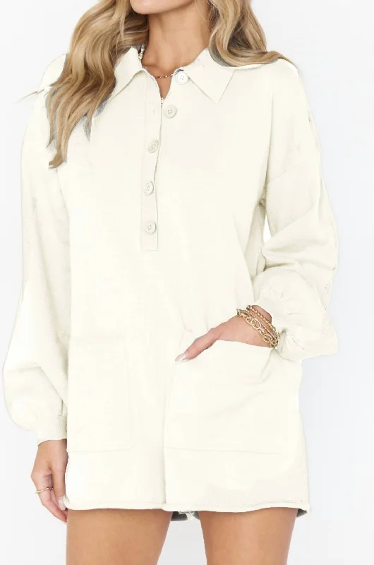 Women's Effortless Casual Outfit Gianni Romper In Cream Knit