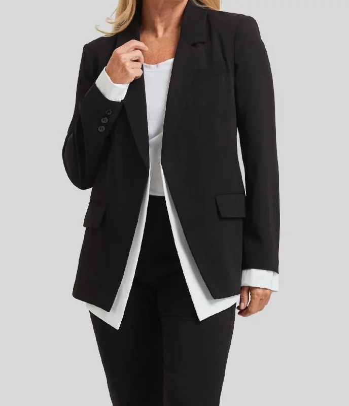 Women's Luxury Garments Hannah Shirt Tail Jacket In Black