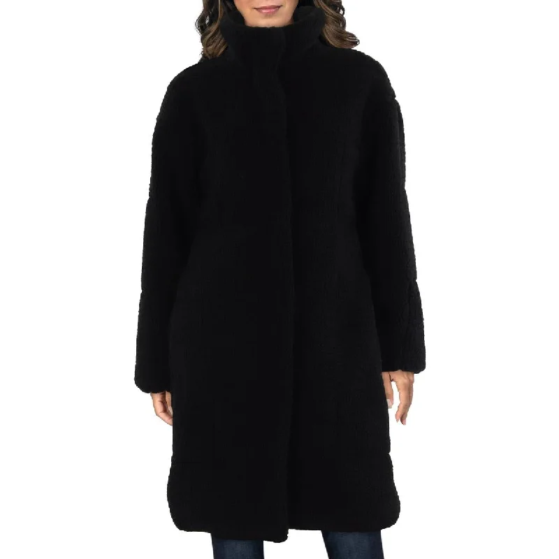 Modern Women's Wardrobe Essentials Womens Faux Fur Midi Teddy Coat