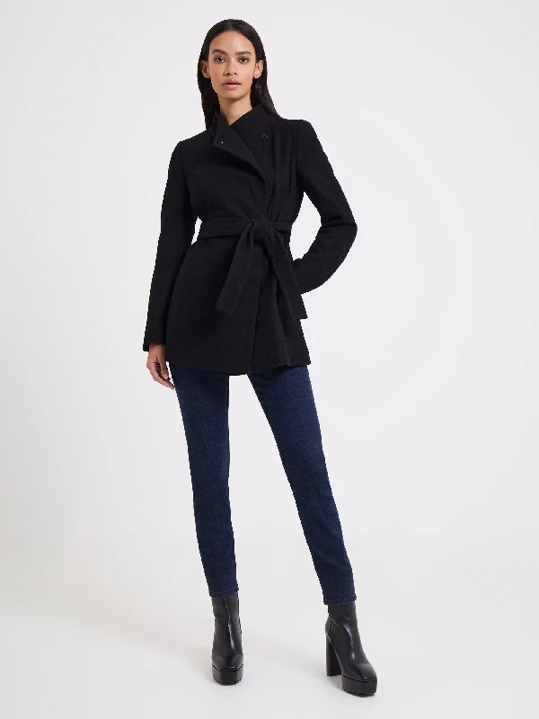 Affordable Women's Clothing Online Platform Felt Crossover Coat